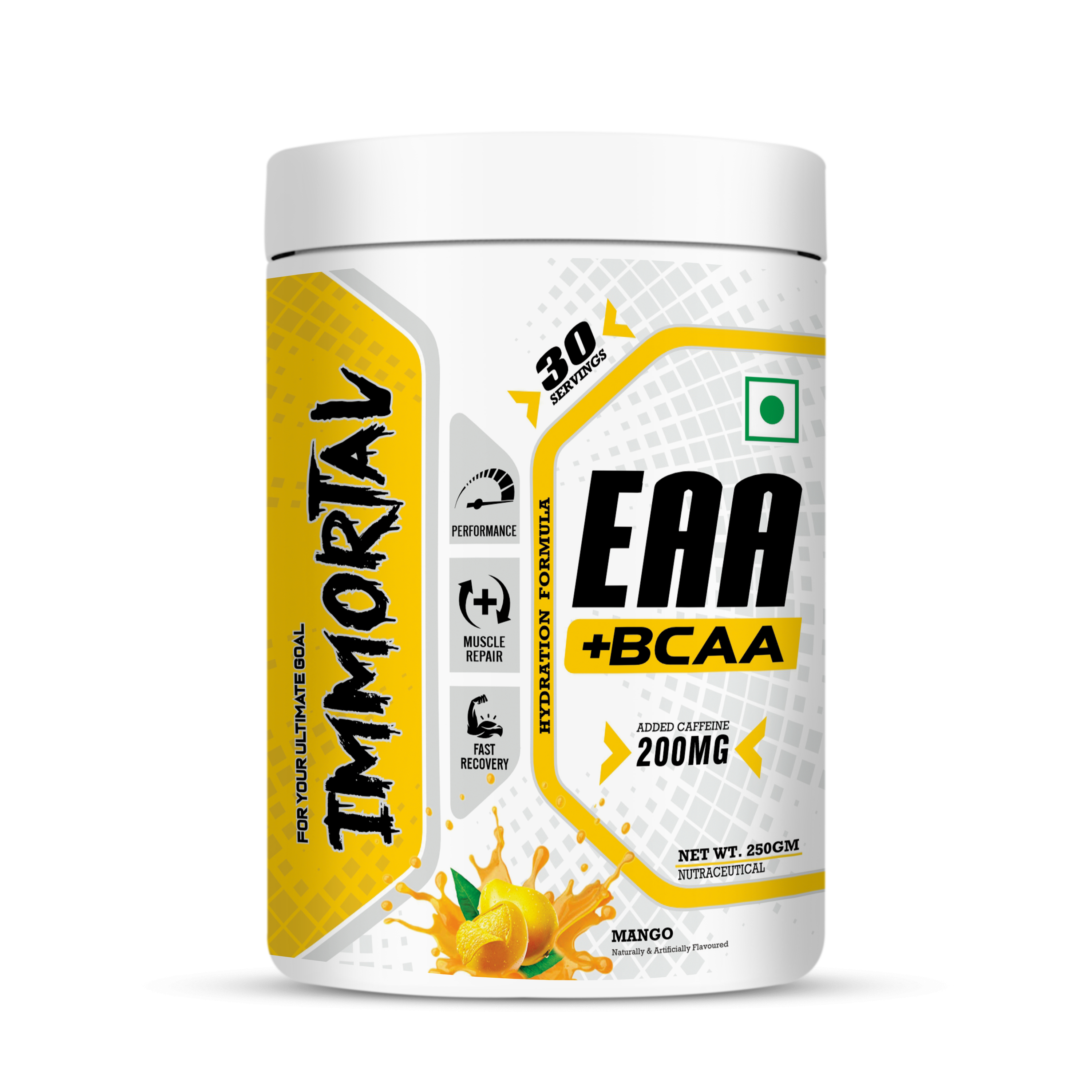 Immortal EAA+BCAA with Caffiene Mango