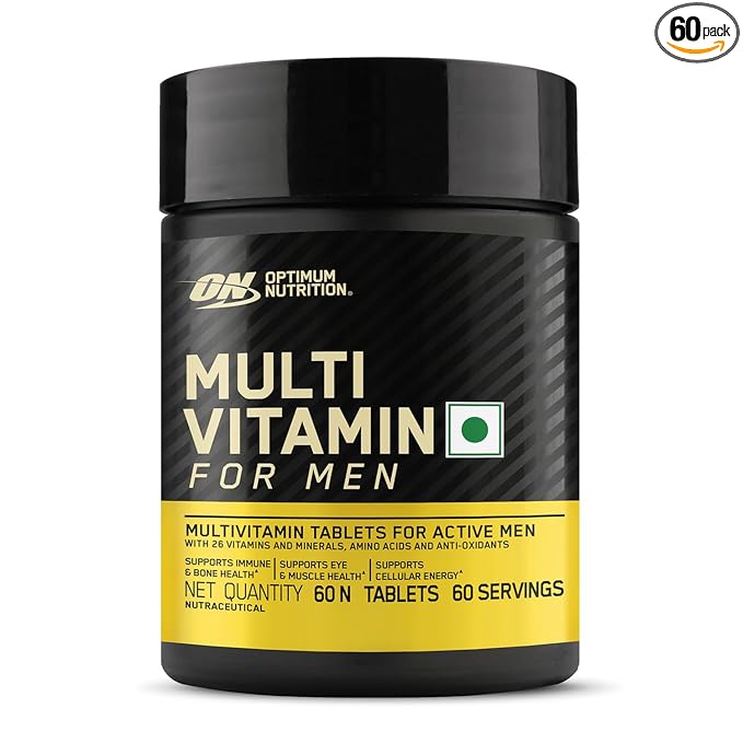 Optimum Nutrition (ON) Multivitamin for MEN– 60 Tablets, 26 Vitamins &amp;amp; Minerals, Amino Acids and Anti-Oxidants (Green Tea Extract, Beta Carotene, Lutein, Lycopene). Vegetarian.   
