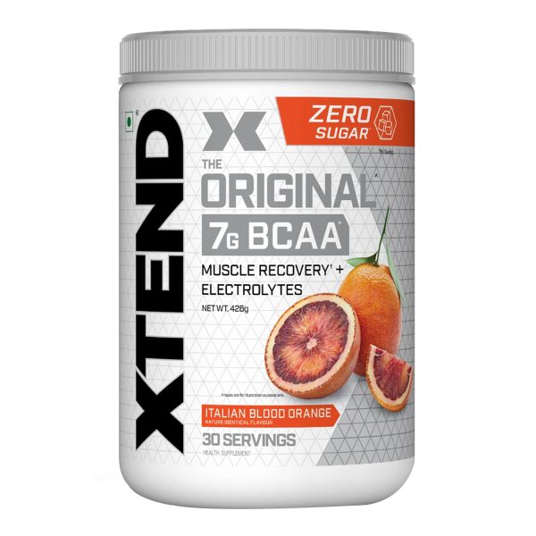 Xtend Scivation Bcaas Powder For Adults (Pre-Workout, 7G Bcaas, 0G Carbs,Sugar  &amp;amp;amp; Calories, 3.5 Leucine, 2.5G L-Glutamine, 1G Citrulline Malate) - 402Gm, 30 Servings Italian Blood Orange