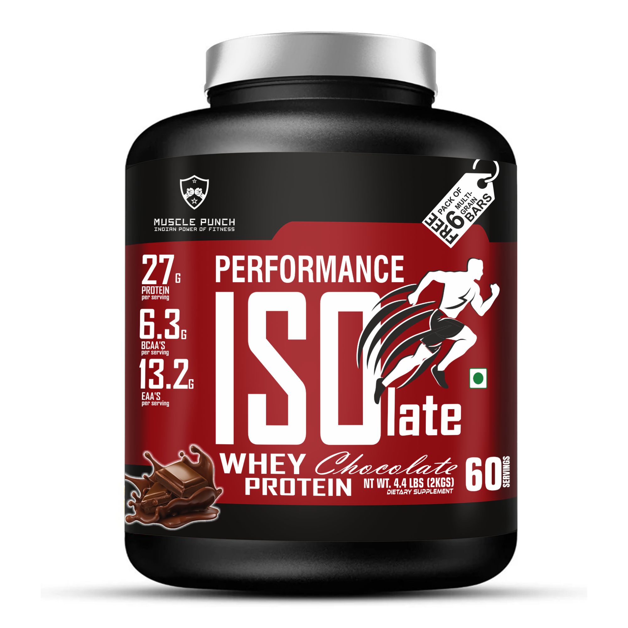 Muscle Punch | 100% Whey ISOLATE Protein – PERFORMANCE SERIES | Whey Protein (CHOCOLATE, 2 KG)